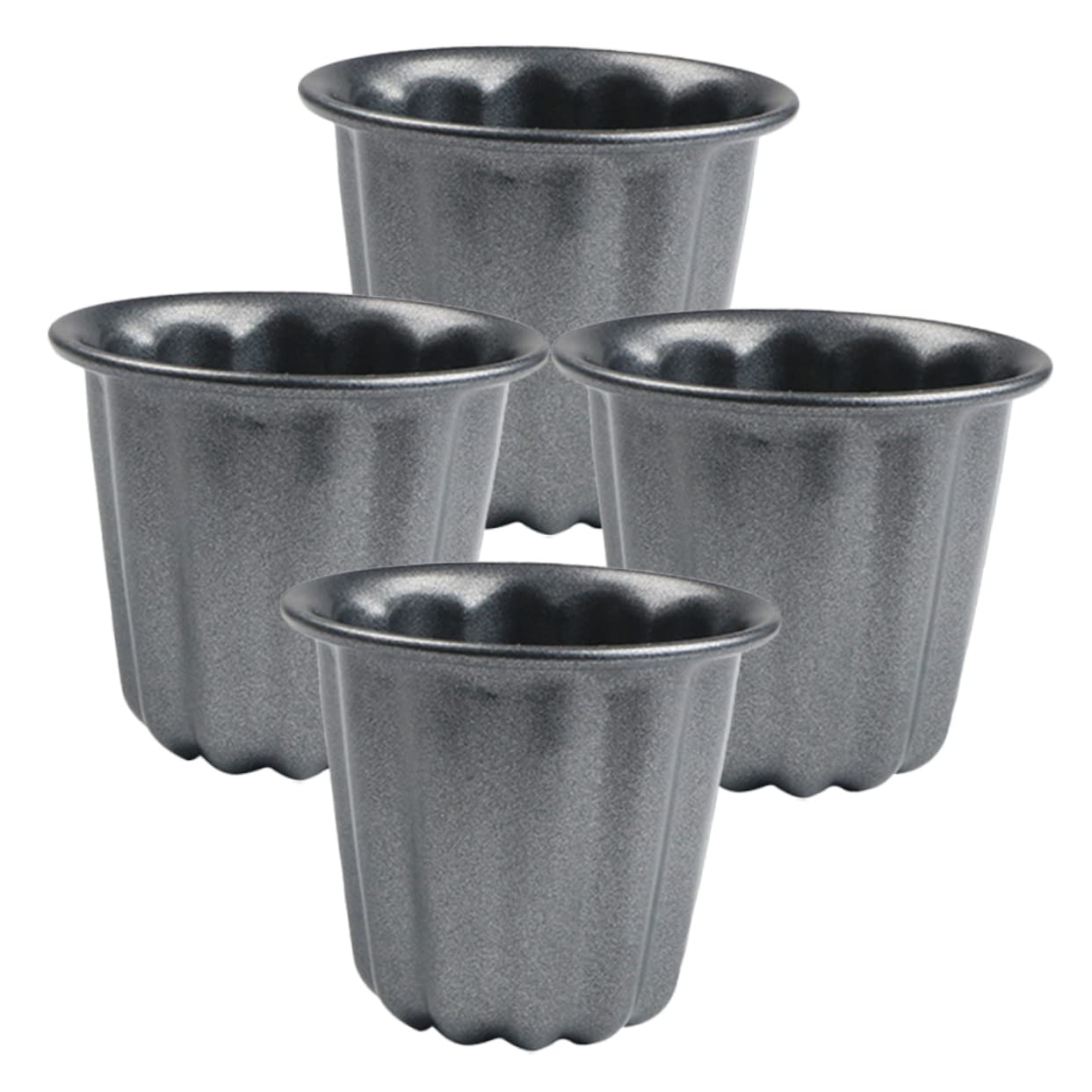 TOPBATHY Lot de 2 Moules à Muffins Antiadhésifs en Métal pour Un Démoulage Facile (4 Pièces)