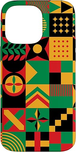Funda para iPhone 14 Pro Max con patrón tribal africano orgullo afroamericano historia negra