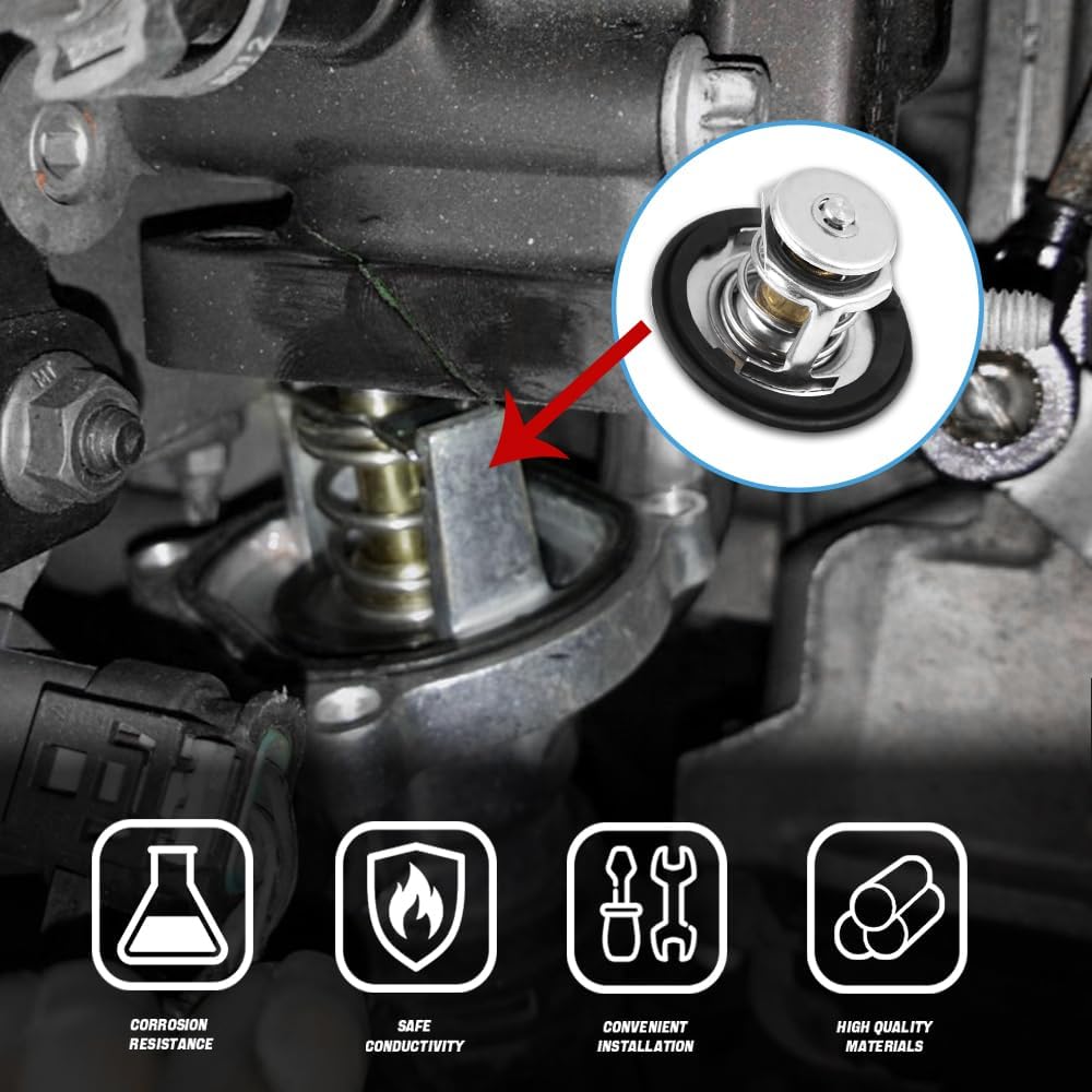 Car Thermostat, High Performance Engine Thermostat, Auto Engine Coolant Thermostat, Automotive Replacement Engine Thermostats Fit for Honda Civic CRV CRZ, Replace# 19301-PAA-306, 19301-PLC-315