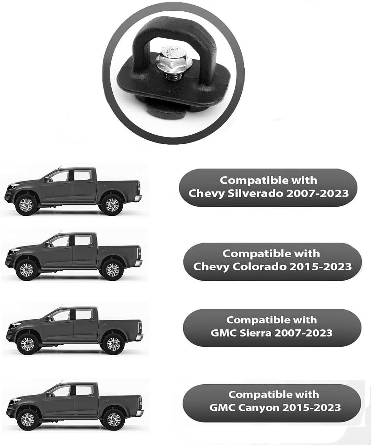 6pcs Tie Down Anchors Truck Bed Side Wall Anchor Fit for 2007-2023 Chevy Silverado/GMC Sierra,2015-2023 Chevy Colorado/GMC Canyon Pick Up Truck Bed Cargo Hooks, DZ97903