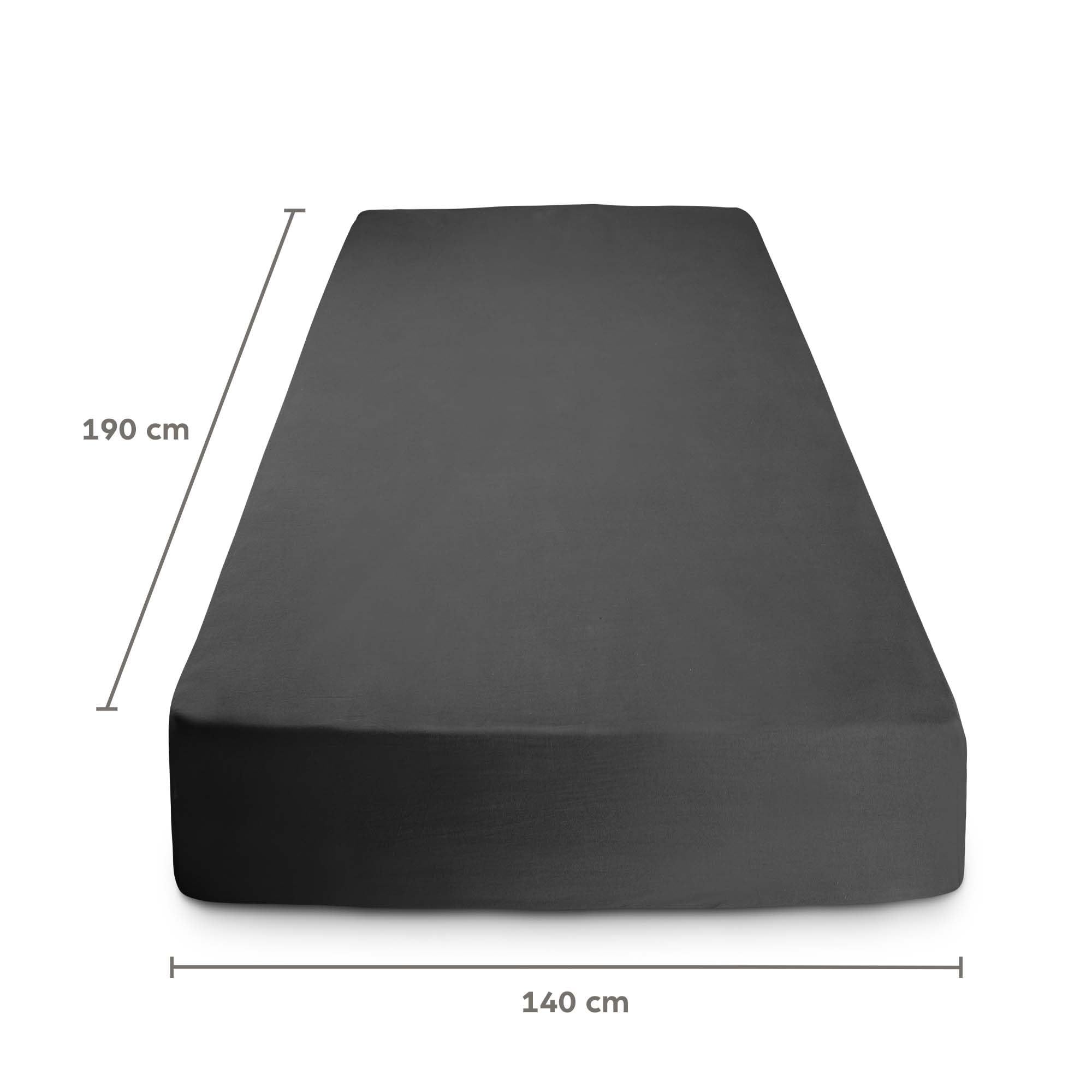 Double Fitted Sheet for Size 140x190 cm in Dark Gray Microfiber Bottom Fitted Sheet Deep Pocket 12 inch (up to 30cm) in Soft Brushed Microfiber Fabric Easy Care Shrinkage and Fade Resistant - Image 2