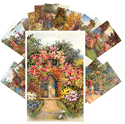 Vintage PostCards 24 pcs Rural Pastoral Flowers Garden Retro Postcards REPRINT