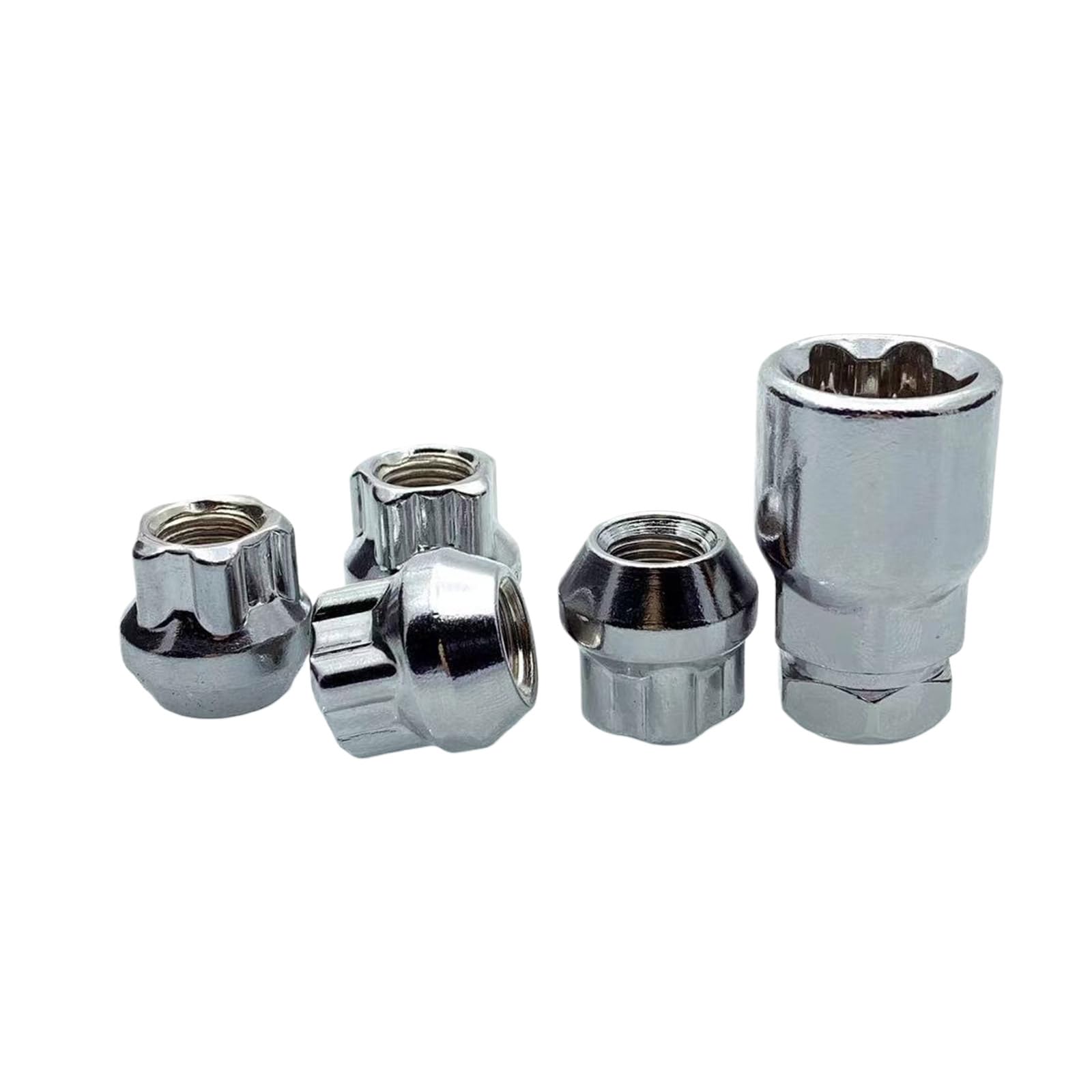 Kalttoy M12x1.5 5Pcs Open End Wheel Nut M12x1.25 Wheel Locking Nut Open End Bulge Easy Installation Car Security Anti Theft