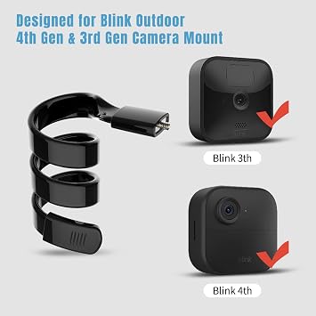 2-Pack Flexible Twist Mount for Blink XT, Blink Mini, Blink Outdoor 4 (4). Generation) / (3. Generation) for Gooseneck Mount Blink Outdoor Camera