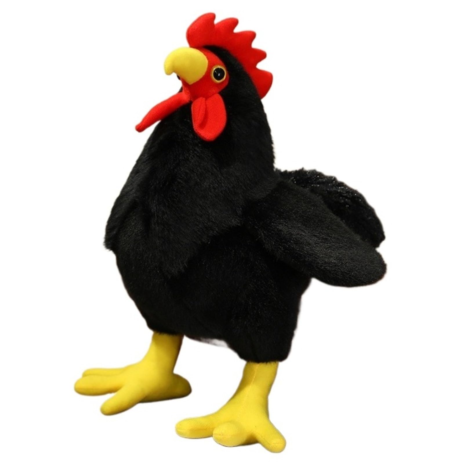 KUKUShining Chicken Plush Toy, Realistic Rooster Stuffed Animal Chick Plushie Doll Soft Pillow Poultry Playtime Companions Home Decoration(Black,20cm/7.8in)