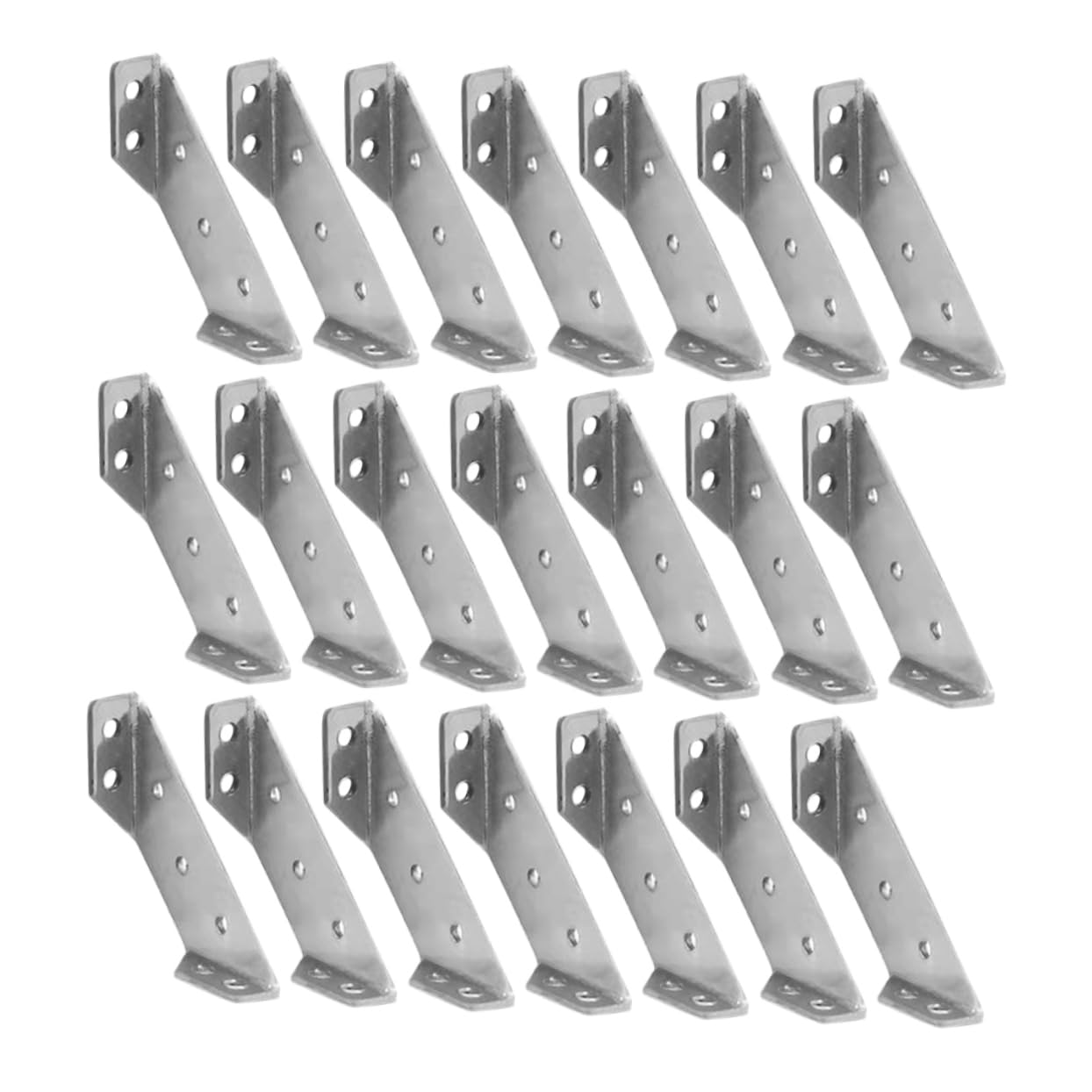 VILLCASE 24Pcs Stainless Steel Corner Bracket Furniture Support Connectors for Cabinets Shelves Durable Easy Installation for Strong Corner Support
