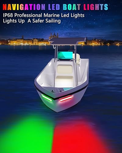 Miniatura 6 de Tira de luz LED de navegación para lancha pontón, barco Jon, kayak, motor, bote bajo, moto acuática, arco y popa, remolque de pesca nocturna marina,