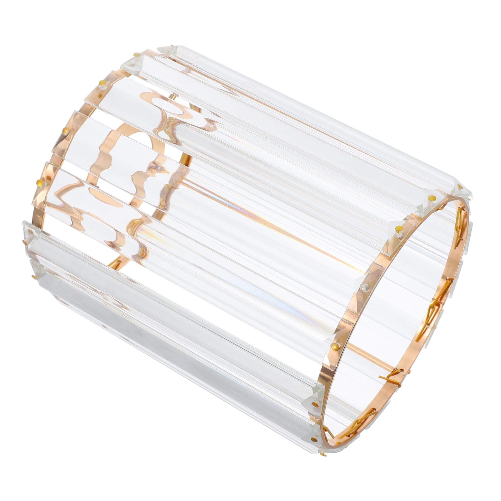 FOYTOKI Faux Crystal Small Lamp Shade E27 Gold Iron Ceiling and Wall Lamp Shade 15cm Height Modern Lampshade Decor for Bedroom and Living Room