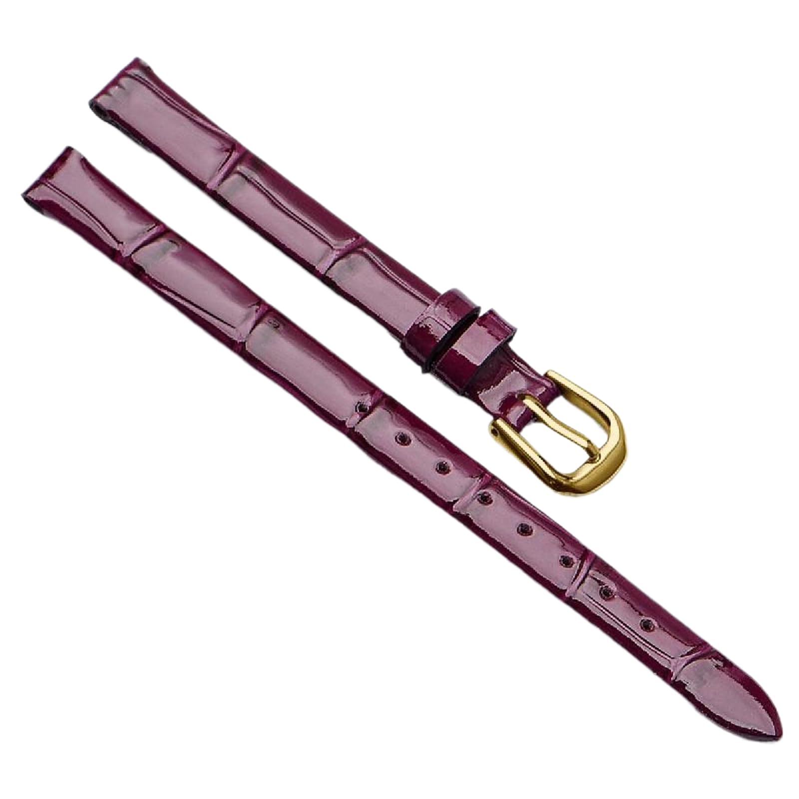 Cinturino per orologio in pelle liscia con motivo bambù e fibbia ad ardiglione da 6-18mm