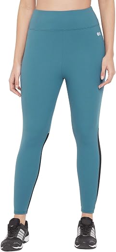 Clovia Women's Snug Fit Active Ankle-Length Tights (AB0047P03_Blue_XL)