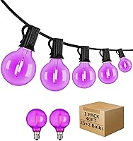 Vista 10 de Guirnalda de luces LED para exteriores de 40 pies, impermeable, G40, luces LED para exteriores para patio con 27 bombillas Edison vintage