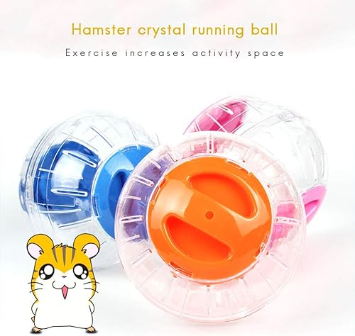 Miniatura 5 de Mini Nueva Bola de Carrera Linda para Hámster Enano de 4.72 Pulgadas Bola de Cristal para Hámsteres Pequeña Rueda de Ejercicio Silenciosa Accesorios