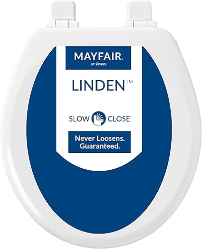 Miniatura 8 de Asiento de inodoro Mayfair Linden de cierre lento, madera antideslizante resistente, fácil instalación, fabricado en EE. UU., redondo, blanco