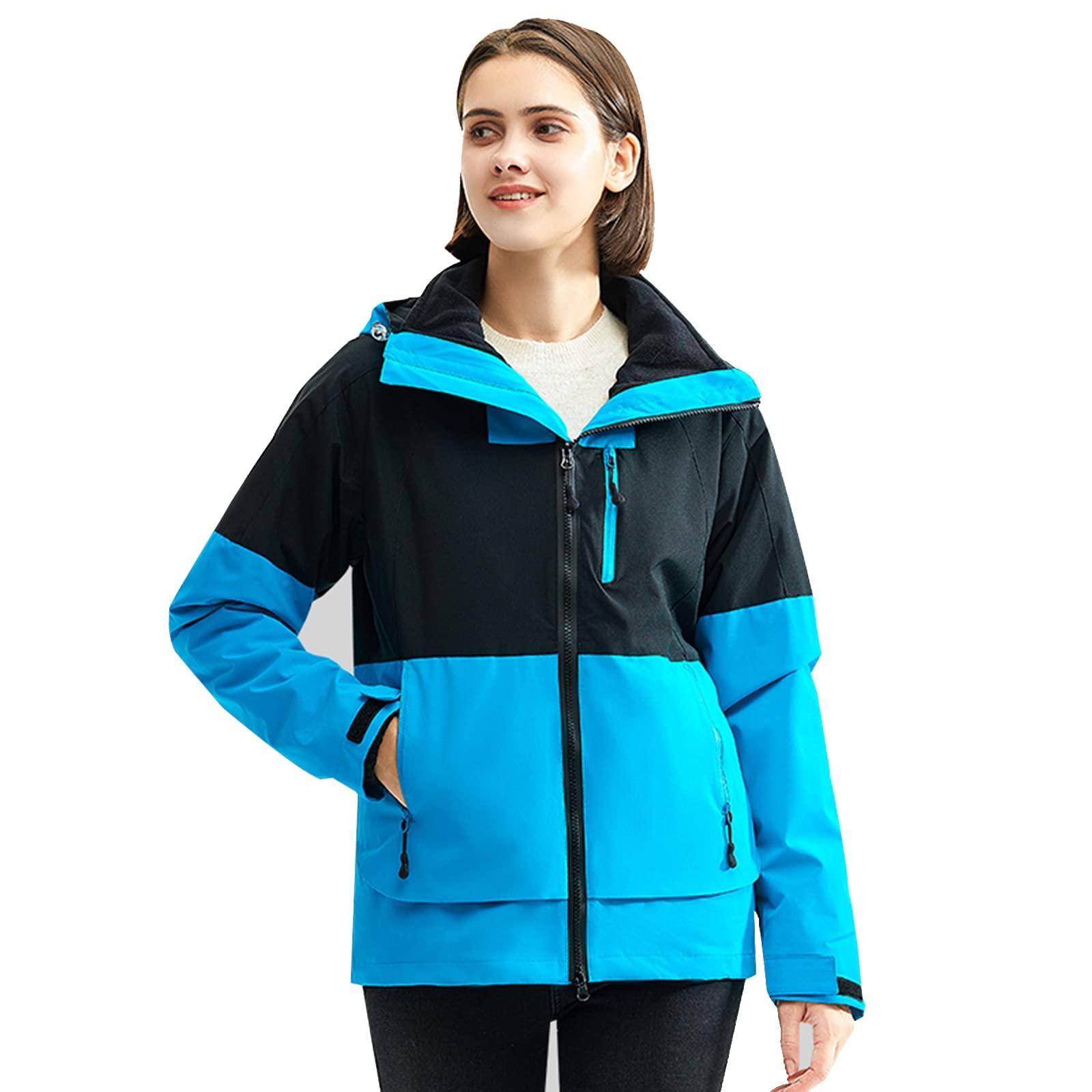 Capuchon de ski 3-en-1 femme MU veste polaire imperméable manteau d'hiver