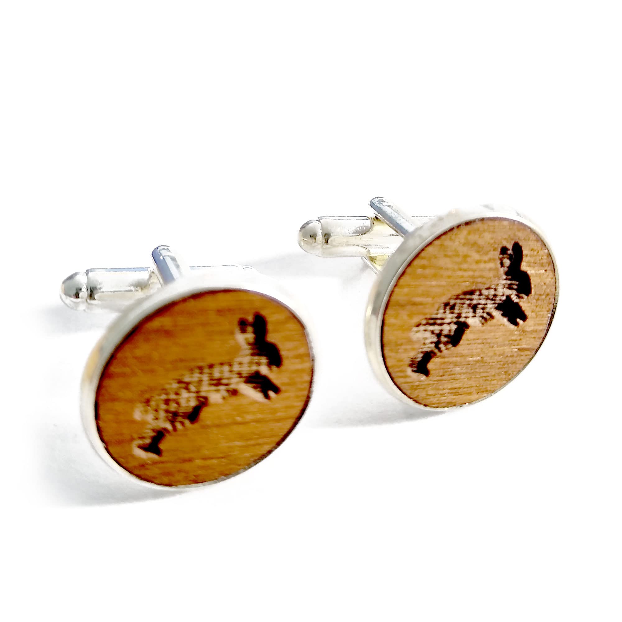 Jorvik Wood Gemelos de conejo, hecho a mano, grabado de madera, regalo de cumpleaños de 5º aniversario de boda, con caja de regalo