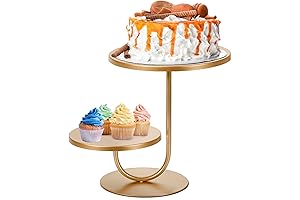 2 Tier Gold Cake Stand Metal Food Display Riser Stands