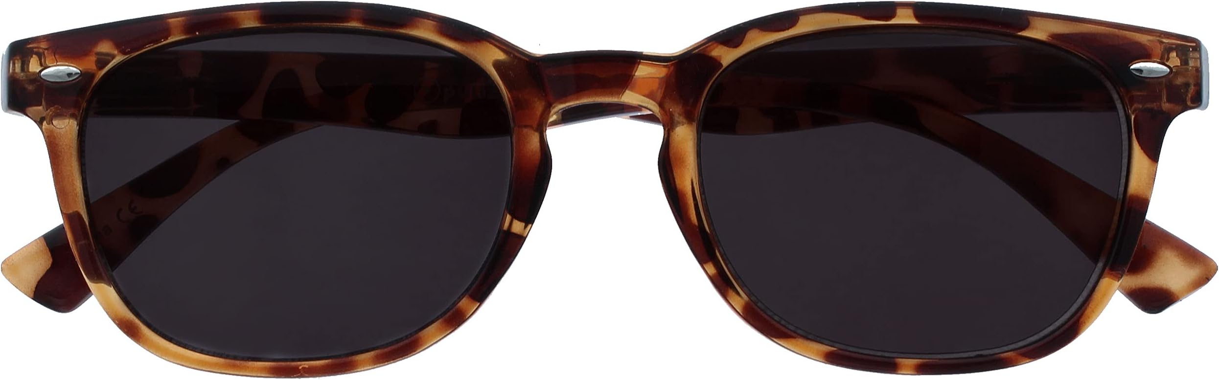 OPULIZE ORA Reading Sunglasses - Designer Style Round Frame - Tinted UV400 Protection Lens - Spring Hinges - Brown Tortoiseshell +2.00