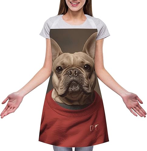 Miniatura 3 de MUSM Apron for Adults - 27.6 X 31.5 Inch, Heavy-Duty Polyester Aprons with Two Large Pockets, Waterproof Wearing Short Sleeves Kitchen Apron for