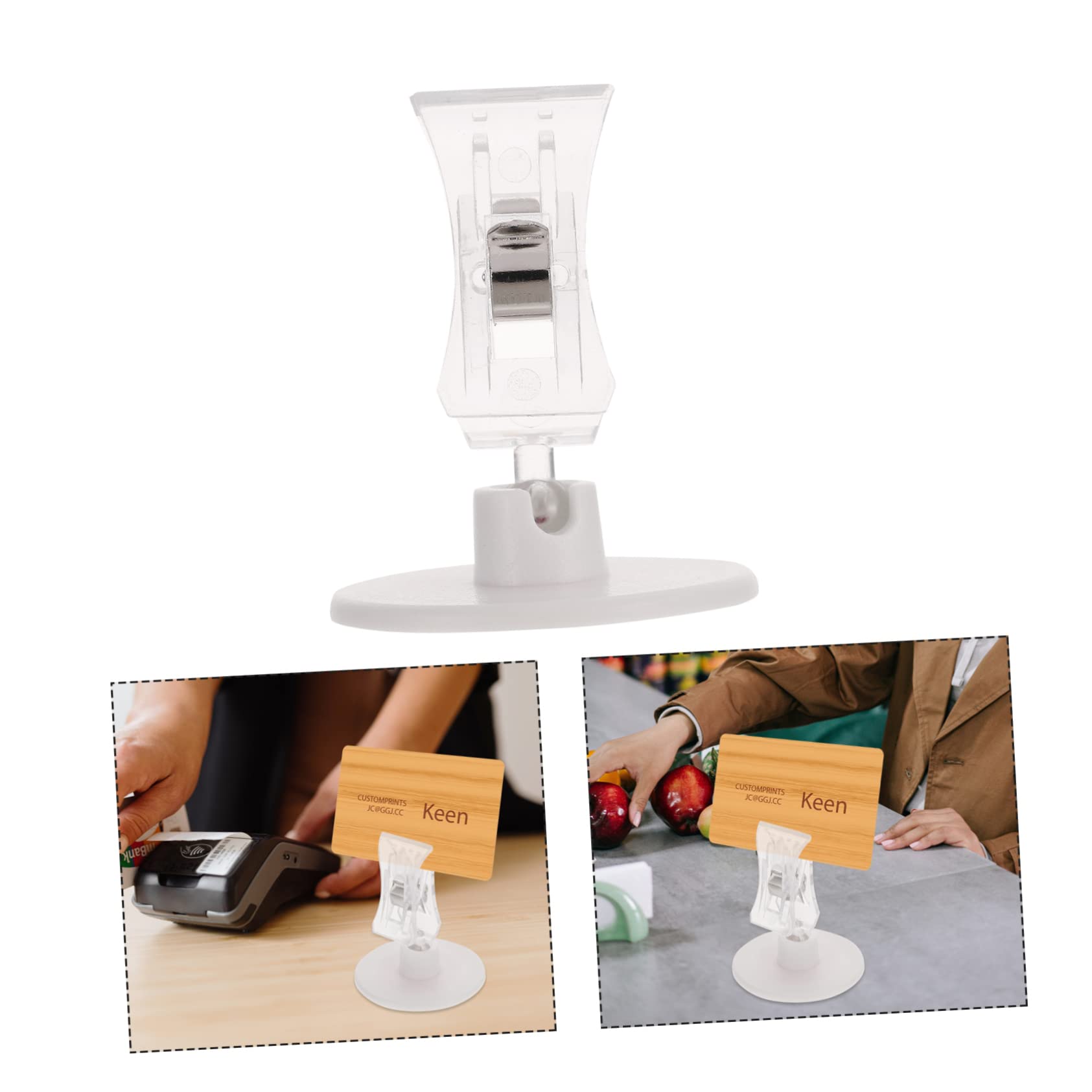 Housoutil 5 Set Clip Pubblicitari Rotabili Per E Supporti Trasparenti Per Menu Foto E Cartellini Pratici E Compatti Per Negozi E Supermercati 16 Pezzi * 5