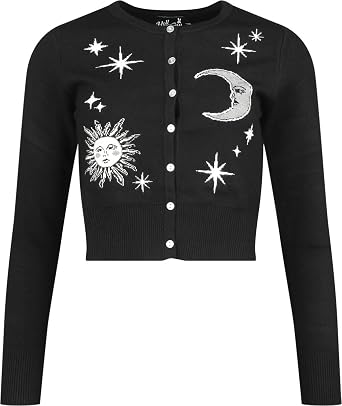 Hell Bunny Solaris Cardigan Celestial Stars Moon Constellations Gothic Witchcraft