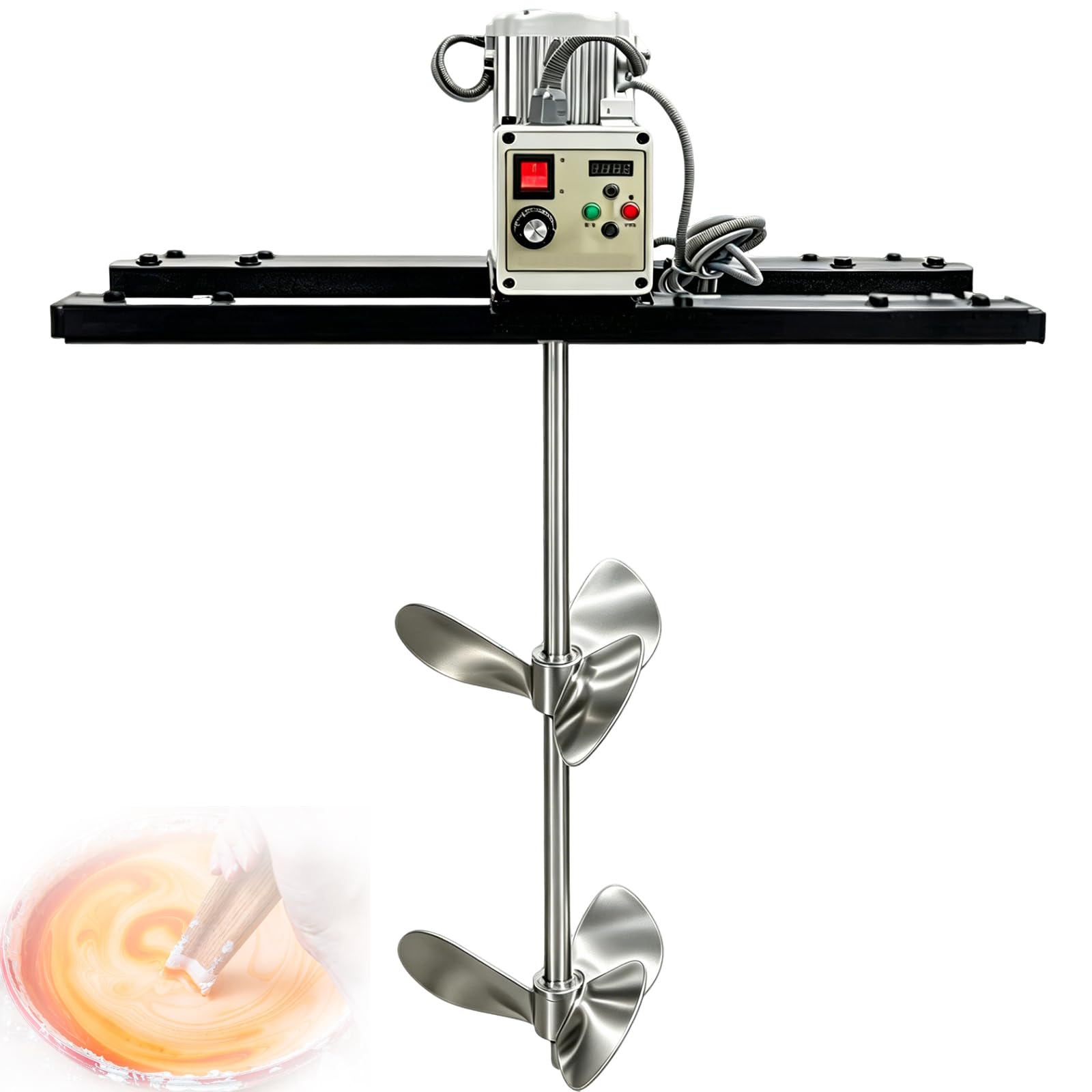 Hkfgshop 2100W Ibc Electric Stirrer, Paint Stirring Machine, 1 Ton/1000L Stirring Capacity, 32Nm, High Torque Paint Mixing Equipment, Adjustable Speed, For Ink Dissolver Agitator