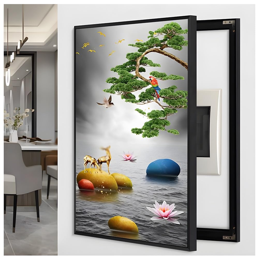 Coffret à fusibles décoratif moderne 35x45 cm - Décoration murale compteur salon