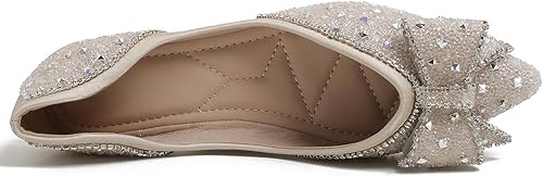 Miniatura 4 de Zapatos planos para mujer, zapatos planos de boda con diamantes de imitación, cómodos zapatos planos de ballet con punta puntiaguda, zapatos