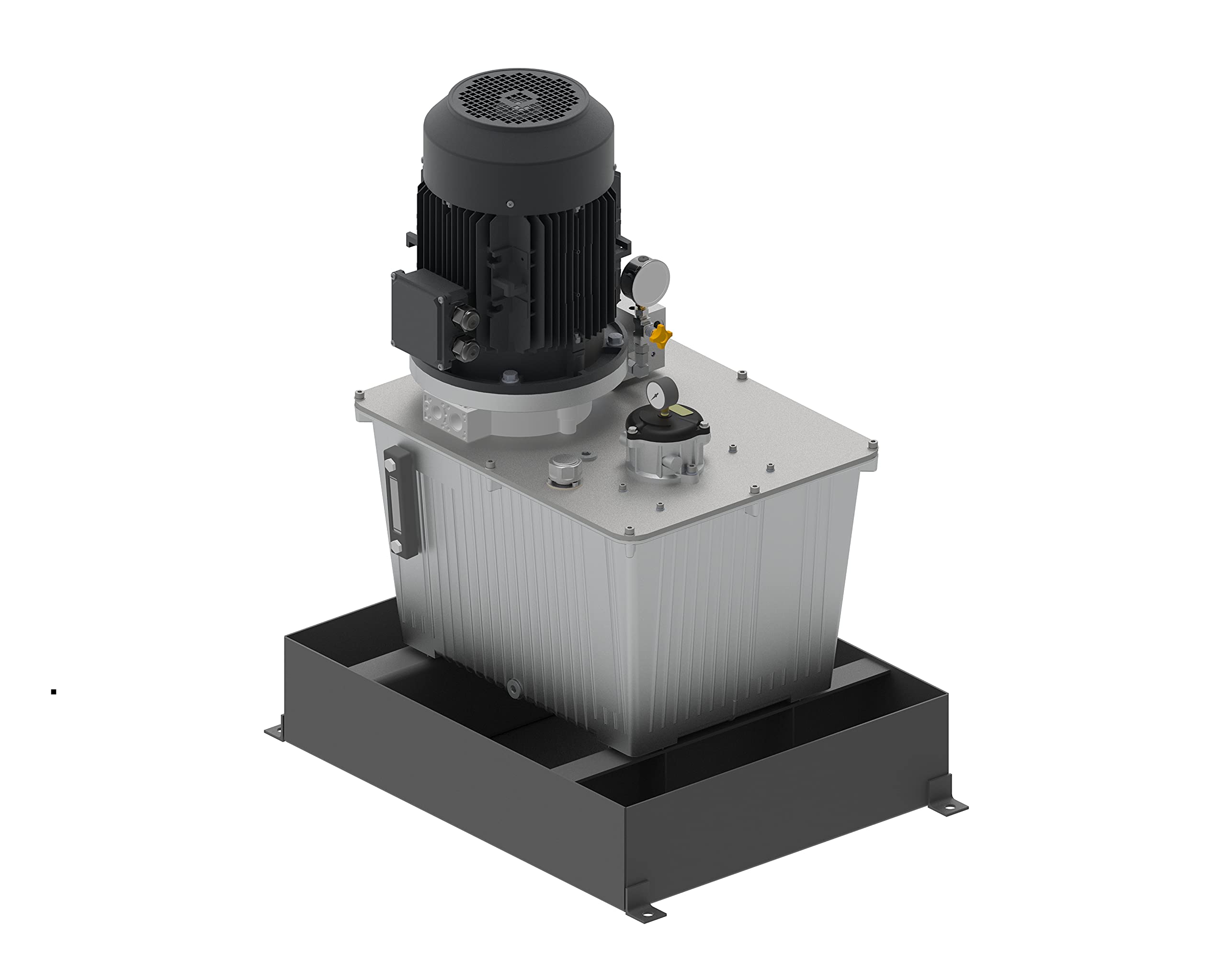 Hydraulikaggregat 4kW/400V 44Ltr Tank 11,6l/min Zahnradpumpe Ölauffangwanne