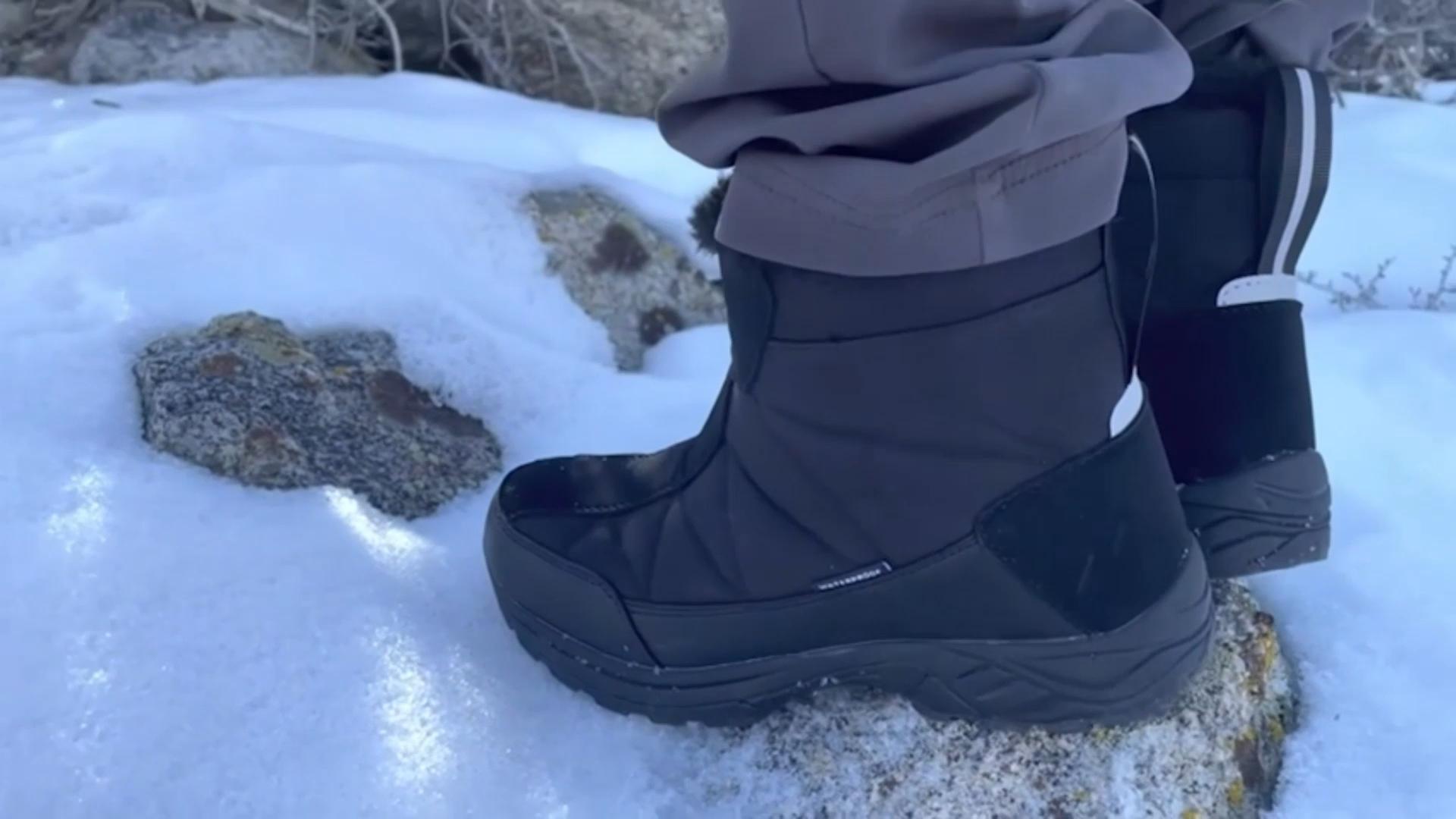 New Silent Care Winter Snow Boots Mens Sz 13 Black Waterproof Side Zip MidCalf Silent Care Men main image 4