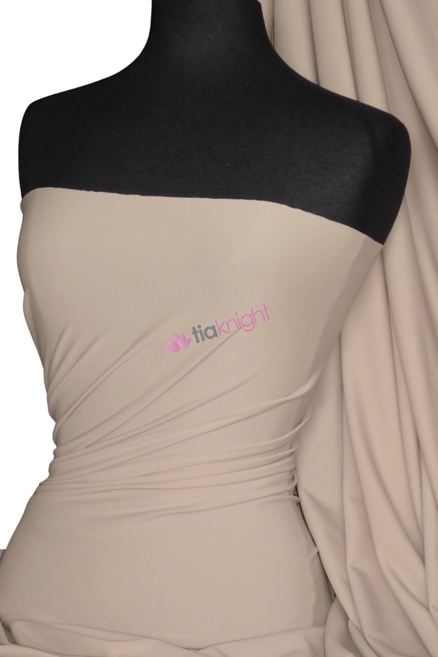 Premium Luxe Heavy Matte Nylon Lycra | 4 Way Stretch Swim Wear, Dance Leotard, Leggings Material | Matching Shades in Mesh | 50+ Colours in Stock | Sold by The Metre | Tia Knight (SQ502) (Nude)