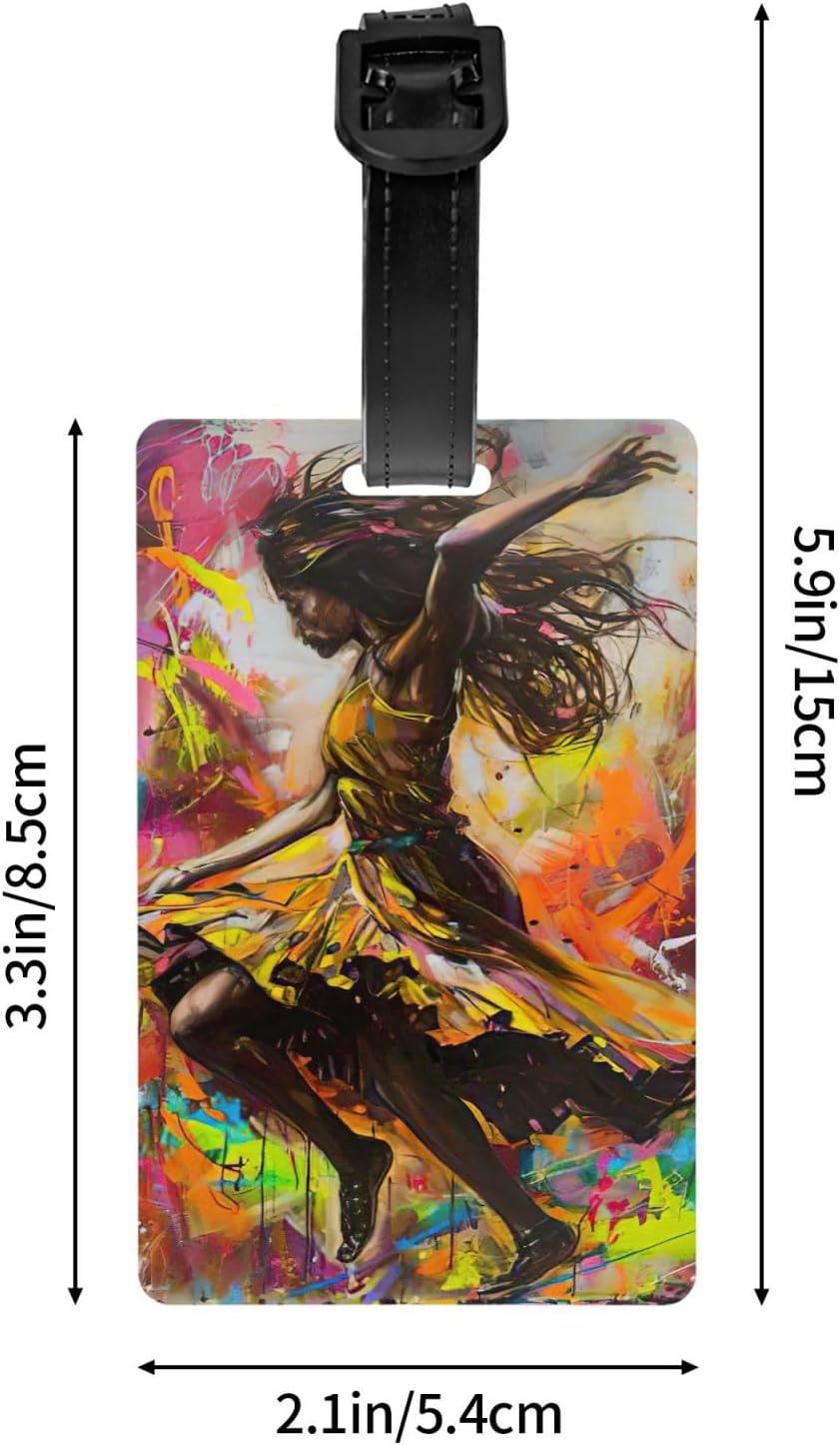 Dance with Music Print Luggage Tag,Cute and Personalized Travel Tag for Suitcases, Baggage, and More image 4