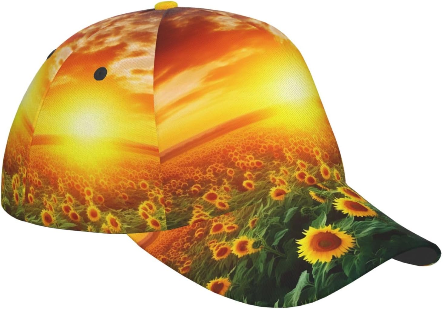 Dreamlike Sunset of A Sunflower Field Baseball Caps Ajustable Golf Dad Hats Gift for Men Women Sport Hat Outdoor Visor Hats Black