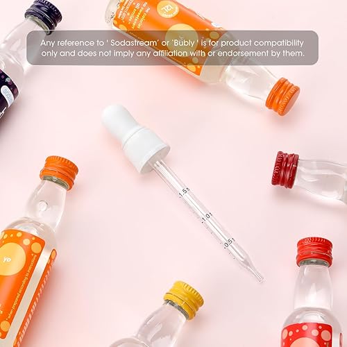 Miniatura 6 de Aieve Pipetas con cuentagotas de vidrio compatibles con los sabores SodaStream Bubly Drops (paquete de 6)