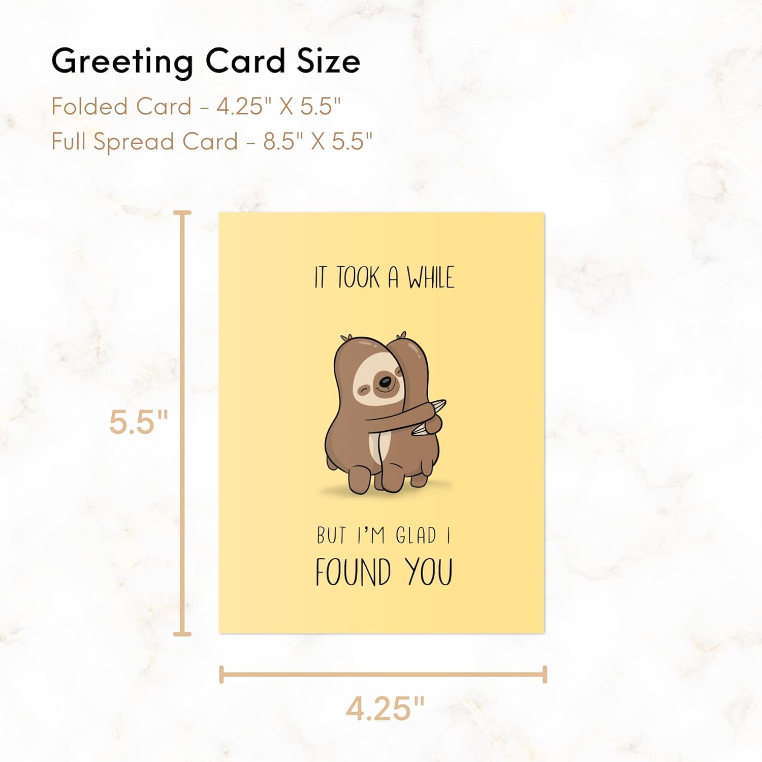 ALY LOU Funny Valentine’s Day Card for Boyfriend, Girlfriend, Husband, Wife – Cute Love Greeting Card for Him Her – Anniversary & Birthday Card, Blank Inside (It Took A While... Sloths) - Image 6