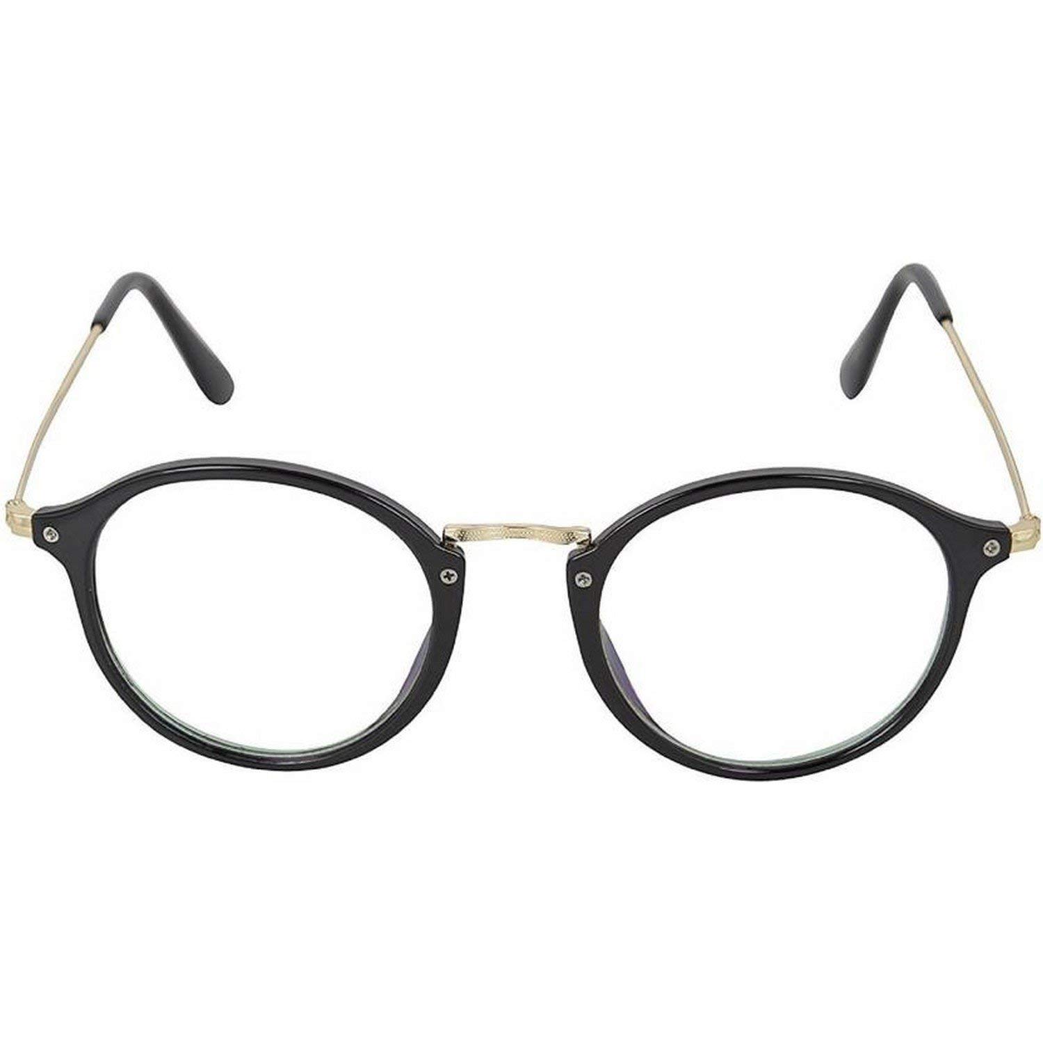 Shiv Mart Clear Lens Black Frame Round Glass Sunglasses Shades for Men and Women (Clear Lens)