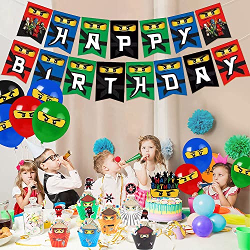 48 Pcs Ninja Party Cupcake Toppers And Wrappers, Ninja Themed Birthday Party Supplies Favors Cupcake Decorations #TOP4