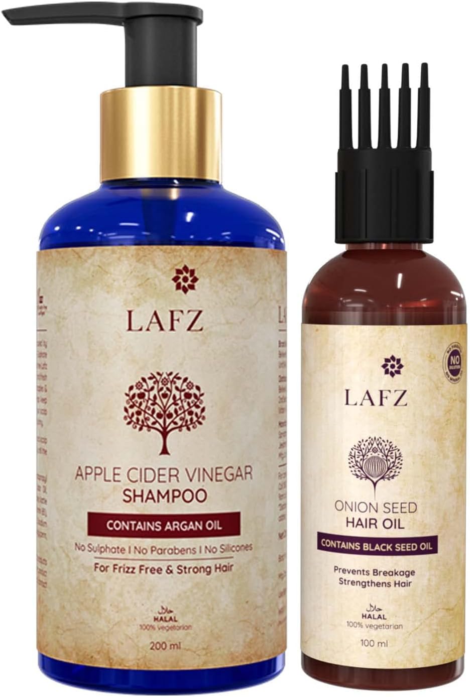 LAFZHair Care Combo with Apple Cider Vinegar Shampoo & Onion Seed Essential Oil for Men & Women