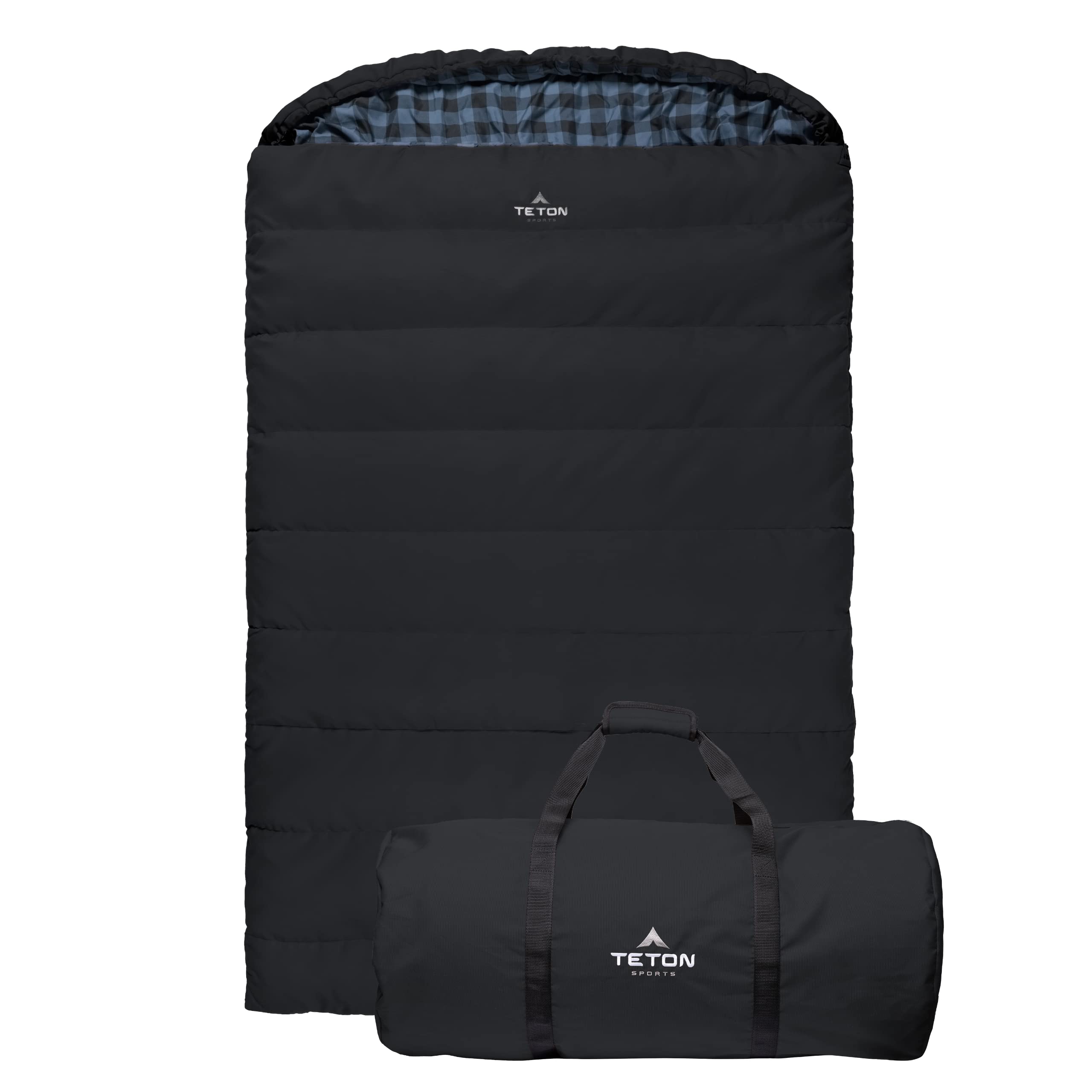 TETON Sports Bridger Canvas Mammoth 20?F Degree Double Sleeping Bag - Queen-Sized Cold-Weather with Full-Length Zippers - Double-Layer 2-Person Camping Accessory for Car & Tent Campers