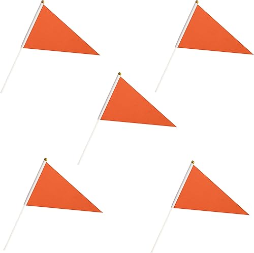 Miniatura 9 de Paquete de 50 mini banderas amarillas en palos, banderines amarillos sólidos de mano, bandera de grafiti para bricolaje, celebraciones, escuela,