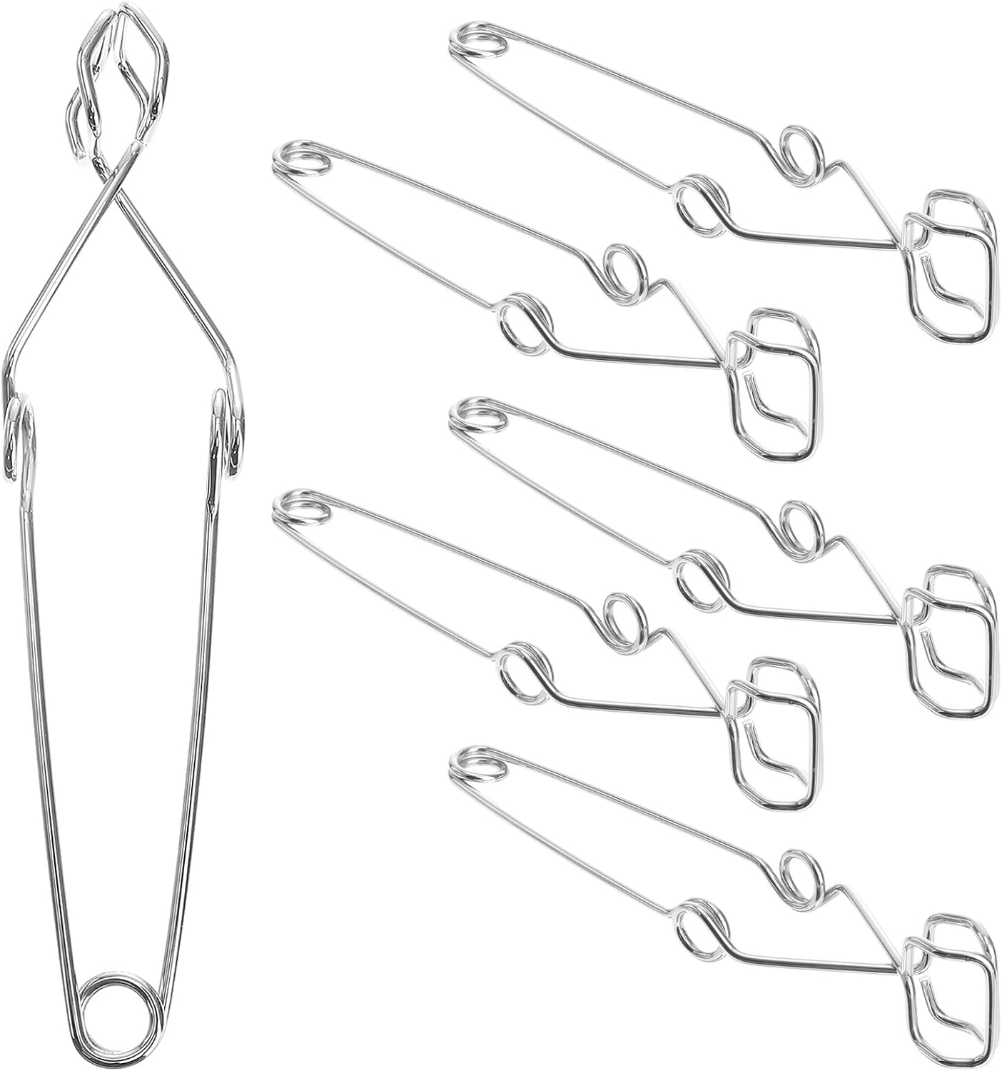 Alipis 6pcs Large Metal Laboratory Test Tube Clamps with Spring-loaded Wire Grip, Compatible with Test Tube Racks for Lab Experiments and Scientific Research