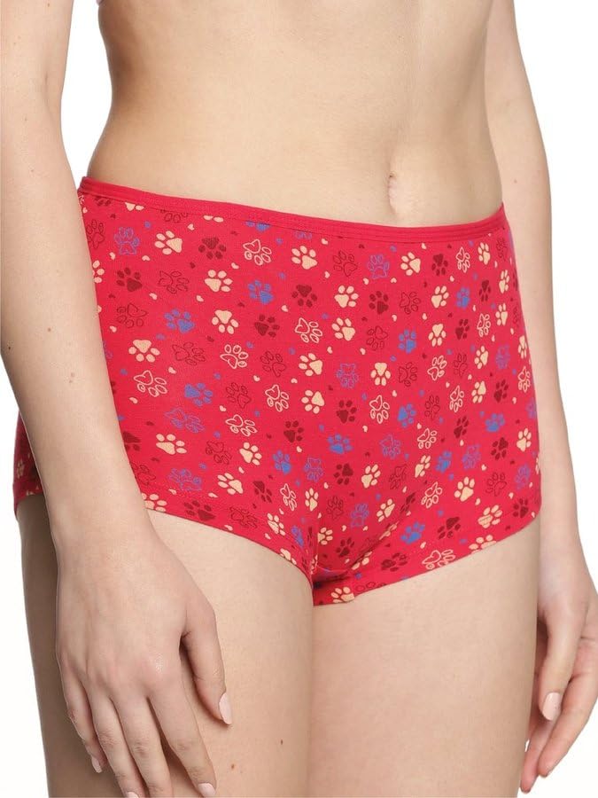 Image of Lux Amore Women's High Coverage Super Combed Cotton Elastane Stretch Mid Waist Boy Shorts with Concealed Waistband and StayFresh Treatment (Colors&Print May Vary)
