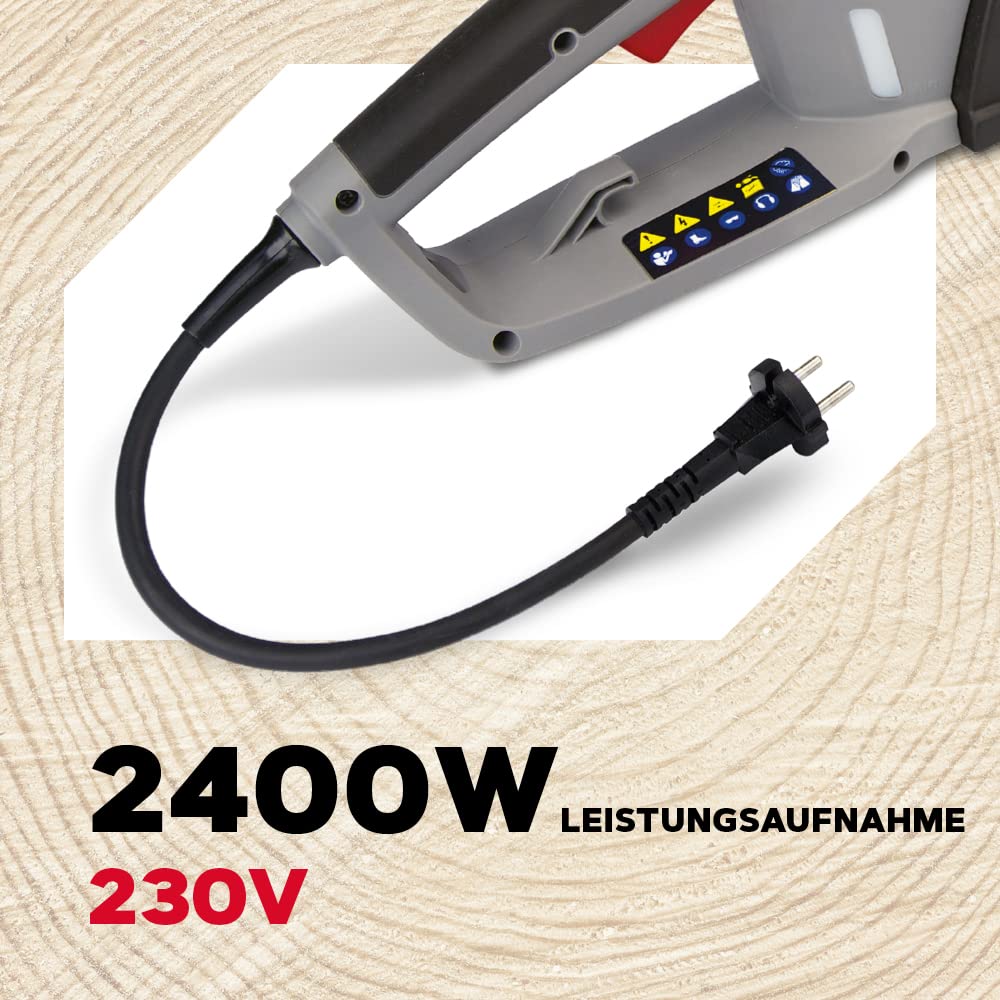 Oregon 2400W kabelgebundene Elektro-Kettensäge mit 18 Zoll (45 cm) Führungsschiene, rückschlagarme Motorsäge, integriertes Selbstschärfungssystem (PowerSharp) 3 Jahre Garantie (CS1500)