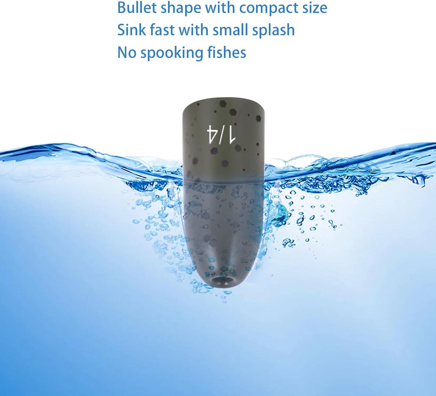 12 Pack Tungsten Bullet Fishing Weights, Insert Free Worm Sinkers, 1/8 3/16 1/4 3/8 1/2 oz