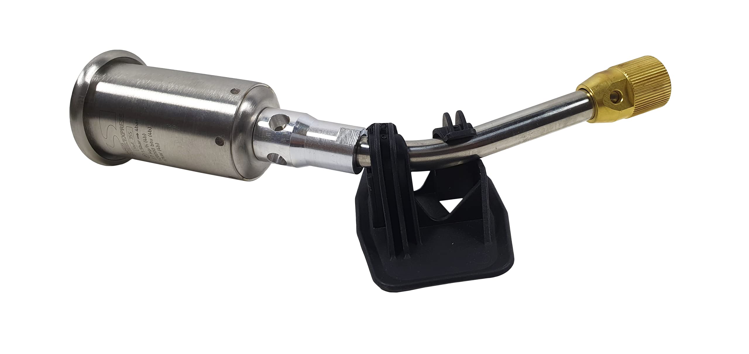 Antorcha Especial Impermeabilidad Stainless Steel’ EXPRESS - Quemador/Cubo de Acero Inoxidable Ø 40, Potencia 35 kW + Collar 130 mm - Soplete de Gas - Repuesto Soldadura - EXPRESS