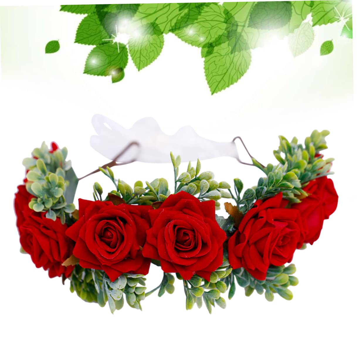 FOMIYES 3piezas Diadema Floral De Rosas Rojas Artificiales Para Bodas Carnaval y Fiestas Accesorio De Cosplay Para Niñas y Novias Para Sesiones De Fotos