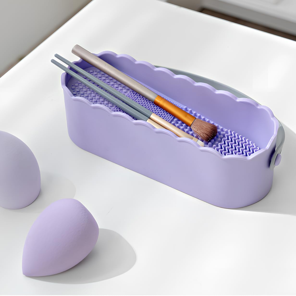 Silicone Brush Cleaner Case - Portable Cleaning Tool for Brushes