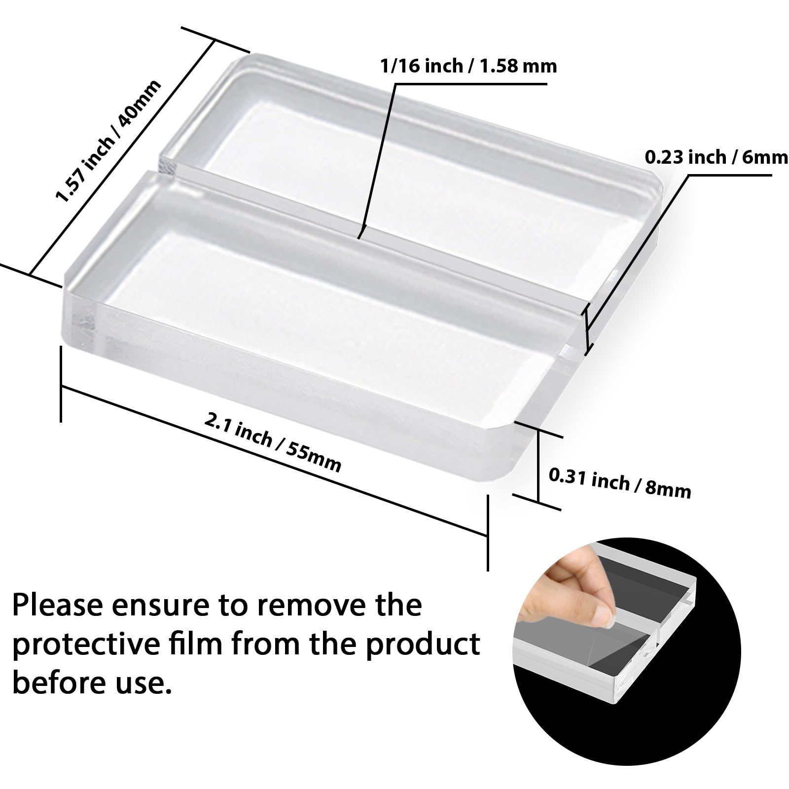 Lot de 12 porte-cartes de table en acrylique transparent de 5,1 cm | Présentoir de cartes en acrylique pour numéros de table, pour mariages, fêtes, restaurants et présentoirs d'entreprise 0,2 cm