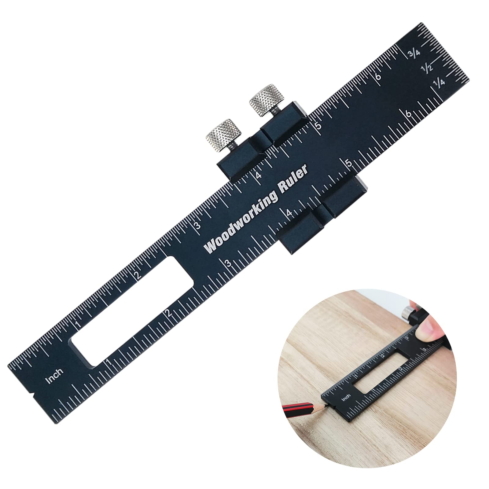 Precision Pocket Ruler Woodworking Machinist Engineer Ruler Construction Rulers Inch Ruler Millimeter Ruler Professional Woodworking Ruler (6 inch)