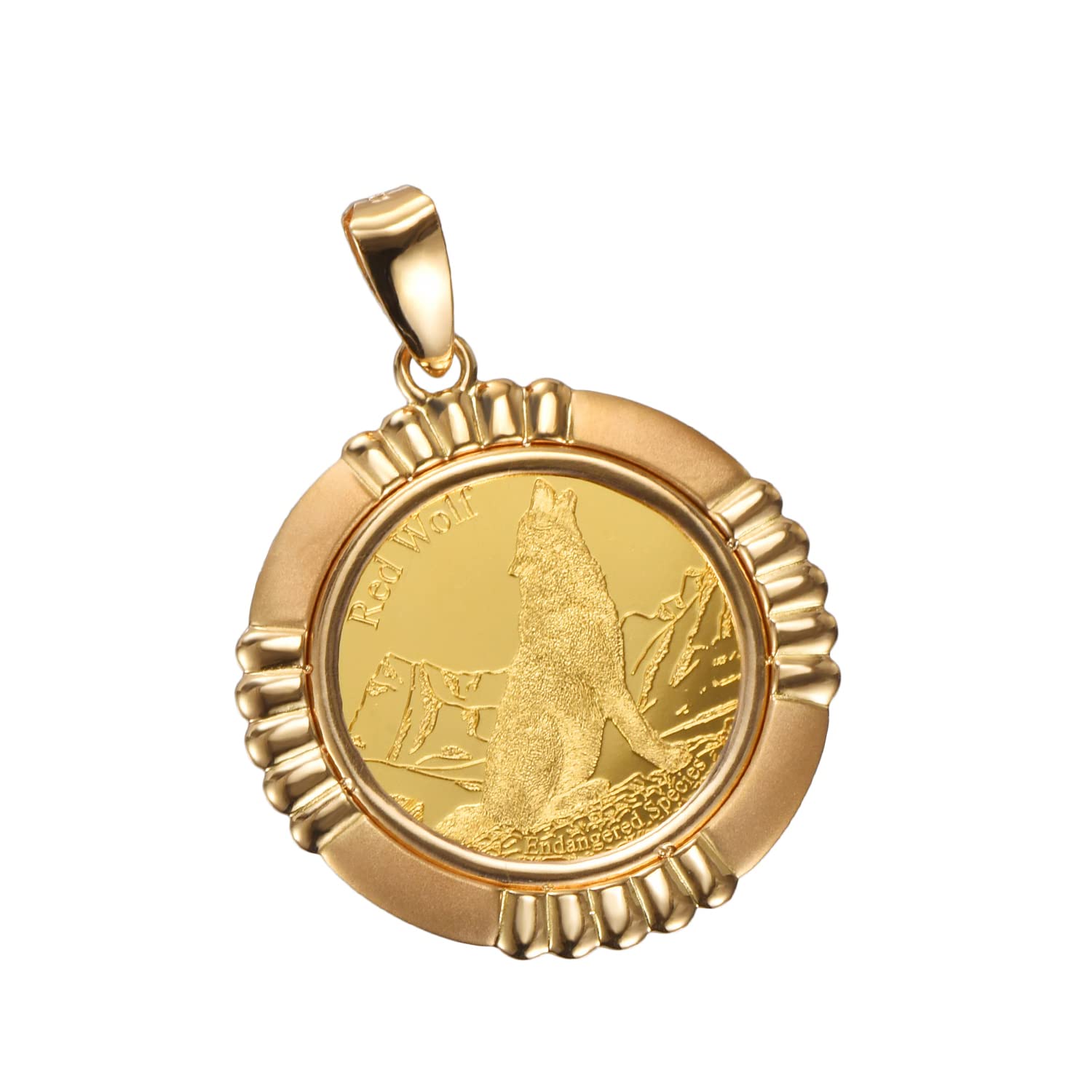 コイン ウルフ&コンドル 純金 k24 24金 24k 1/25oz k18 18金 18k 枠 狼