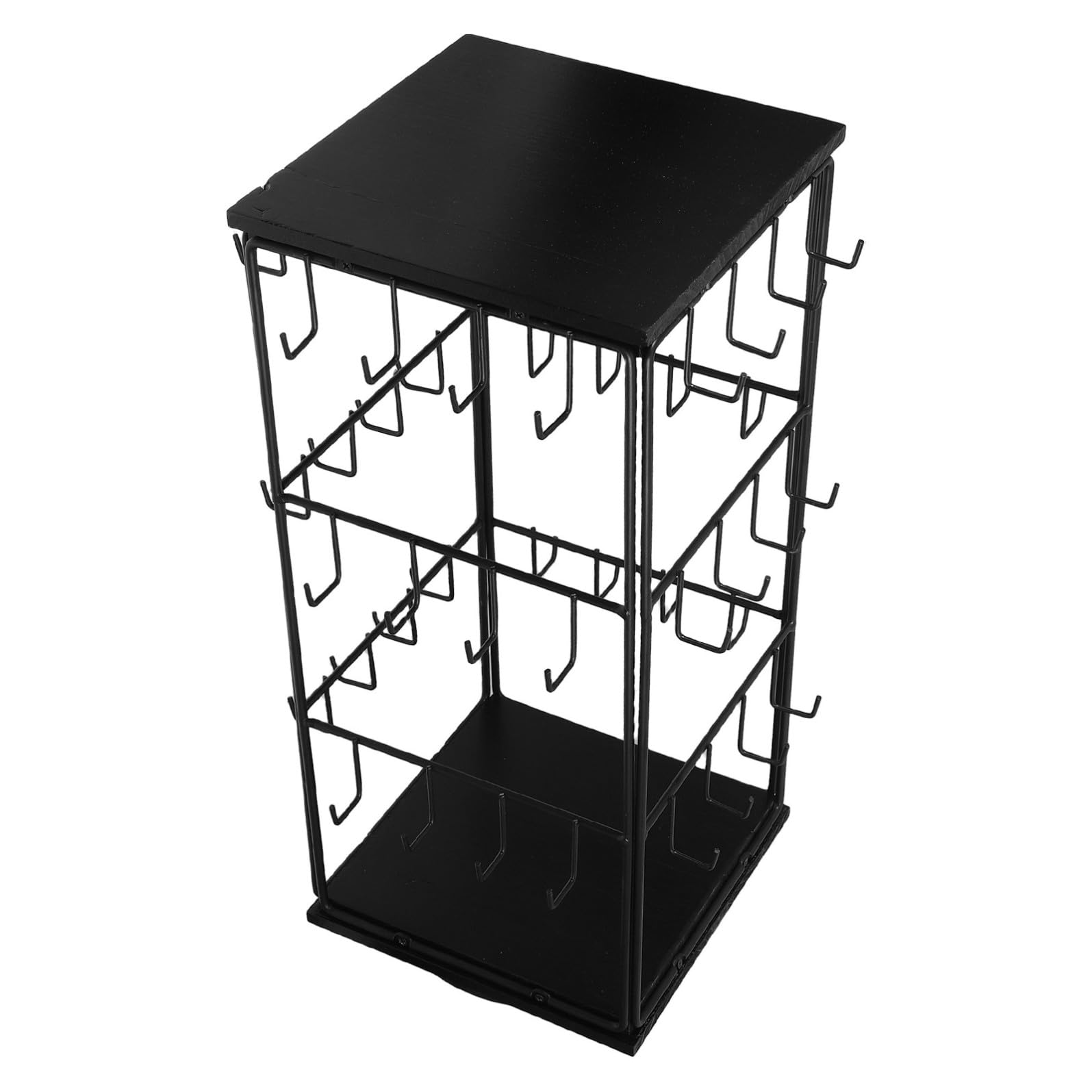 GALPADA Espositore per Orecchini in Legno Design Rotante a 360°, Organizer Multifunzionale in Ferro e Legno per Decorazione Casa e Piano di Lavoro Minimalista